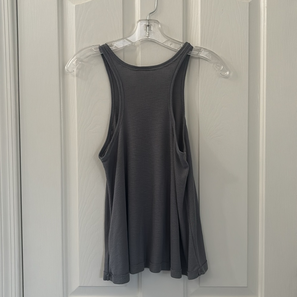 Free People Gray Ribbed Tank Top - Picture 6 of 10